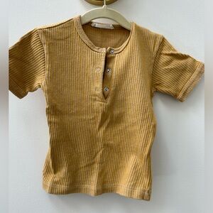 Fin & Vince Ribber Terry Snap Tee Shirt Goldenrod Size 2/3